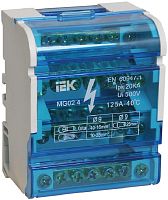 Шина в корпусе на DIN-рейку (кросс-модуль) IEK ШНК 4х7 L+PEN синий картинка 
